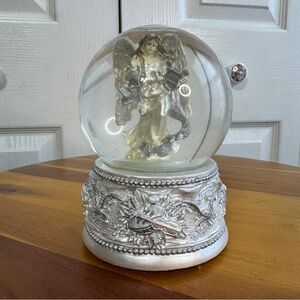 San Francisco Music Box silver bells angel snow globe